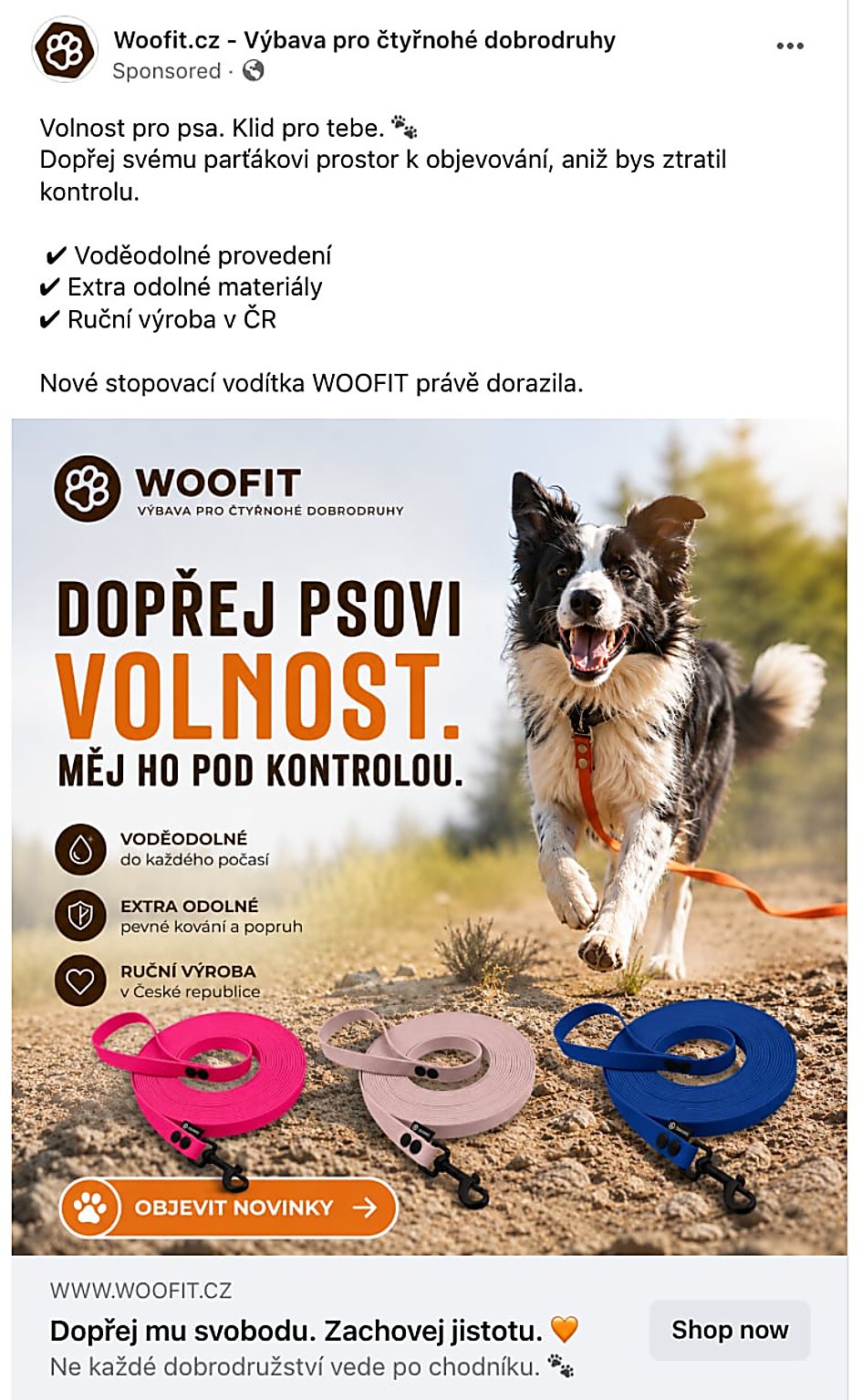 Ukázka kampaně v Meta Ads